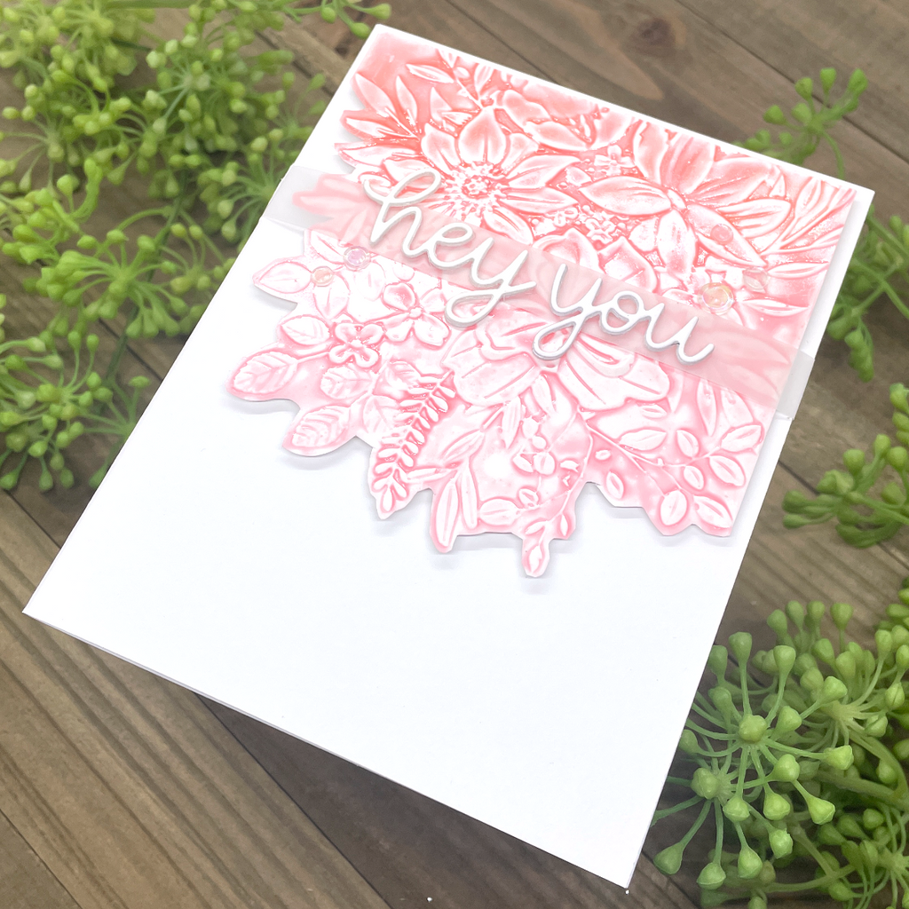 Simon Says Stamp Embossing Folder And Dies Darcy Bouquet sfd318 Just A Note Hello Card