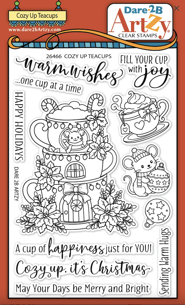 Dare 2B Artzy Cozy Up Teacups Clear Stamp Set 26466