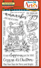 Dare 2B Artzy Cozy Up Teacups Clear Stamp Set 26466