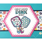Dare 2B Artzy Dink Sip Repeat Clear Stamp Set 26472 pink racquet