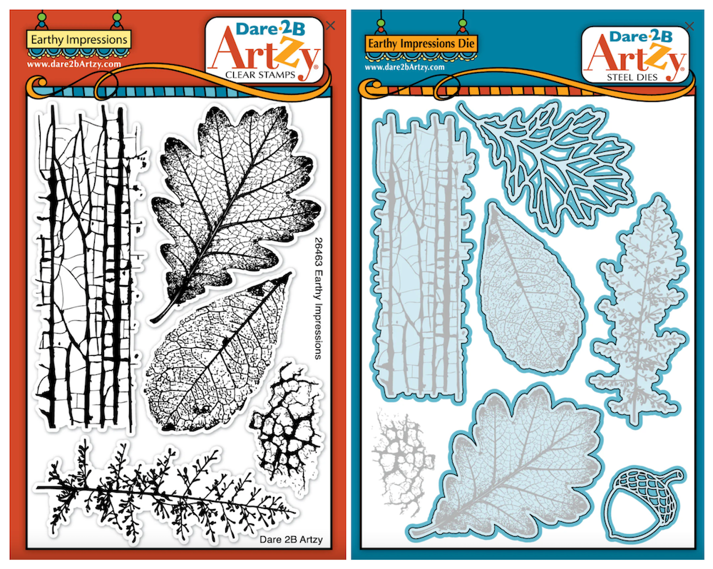 Dare 2B Artzy Earthy Impressions Stamps and Dies Bundle