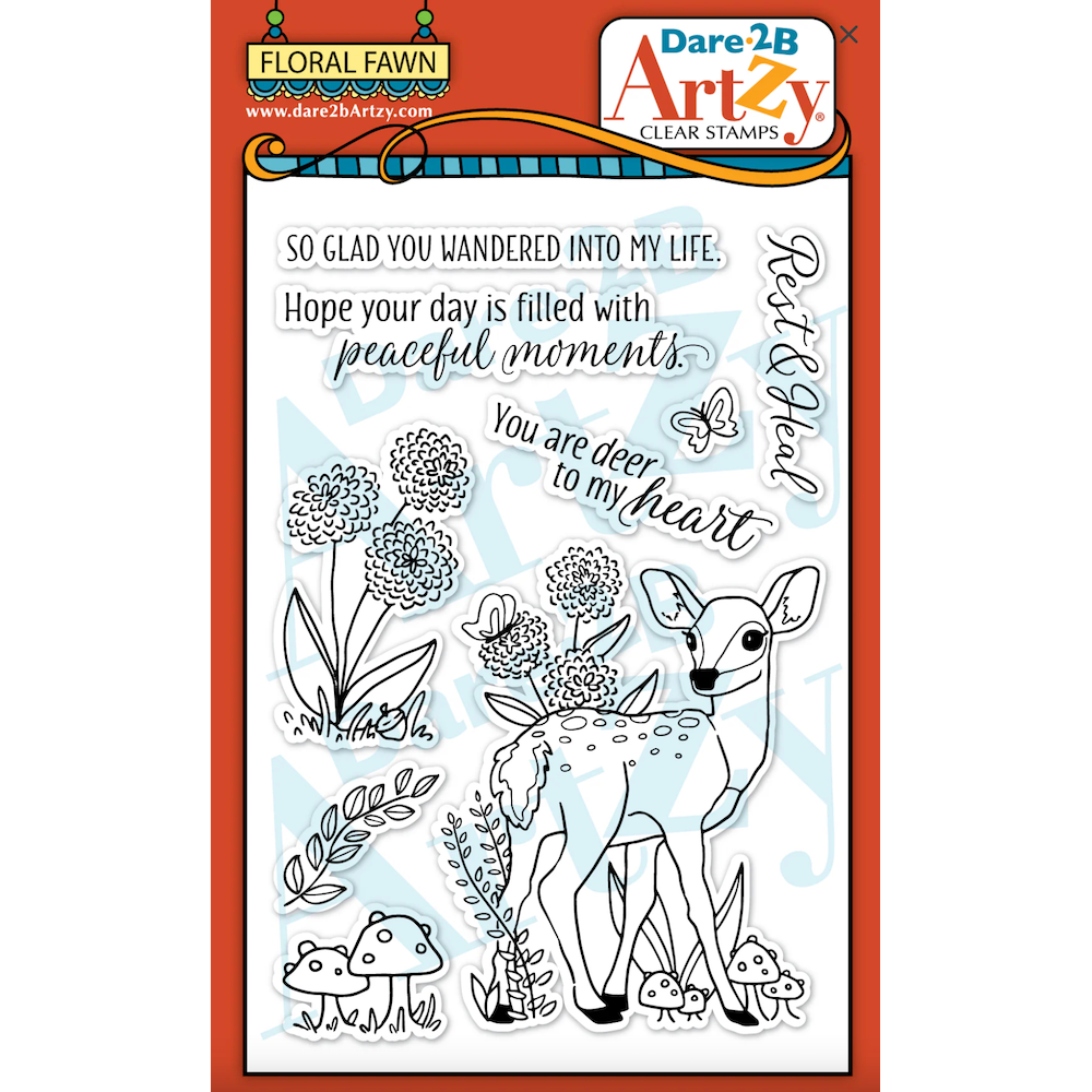 Dare 2B Artzy Floral Fawn Clear Stamp Set 25441