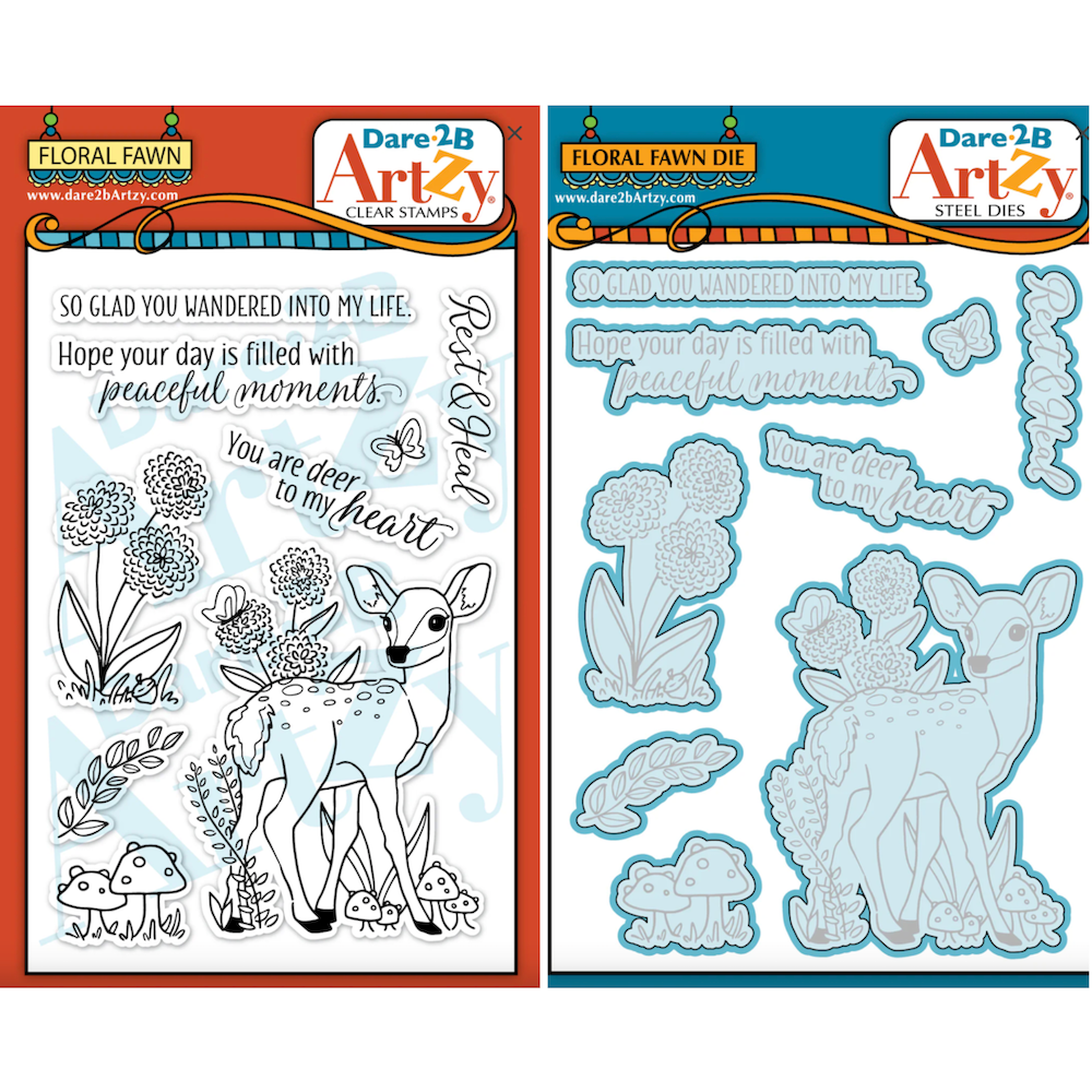 Dare 2B Artzy Floral Fawn Stamp and Die Bundle