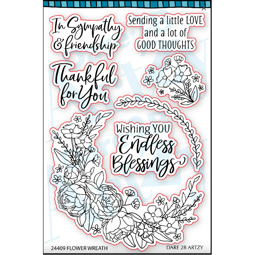 Dare 2B Artzy Flower Wreath Stamp and Die Bundle
