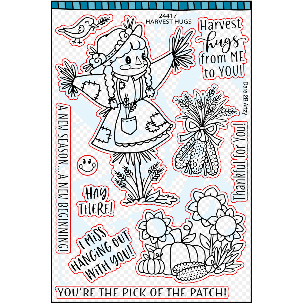 Dare 2B Artzy Harvest Hugs Clear Stamp Set 24417