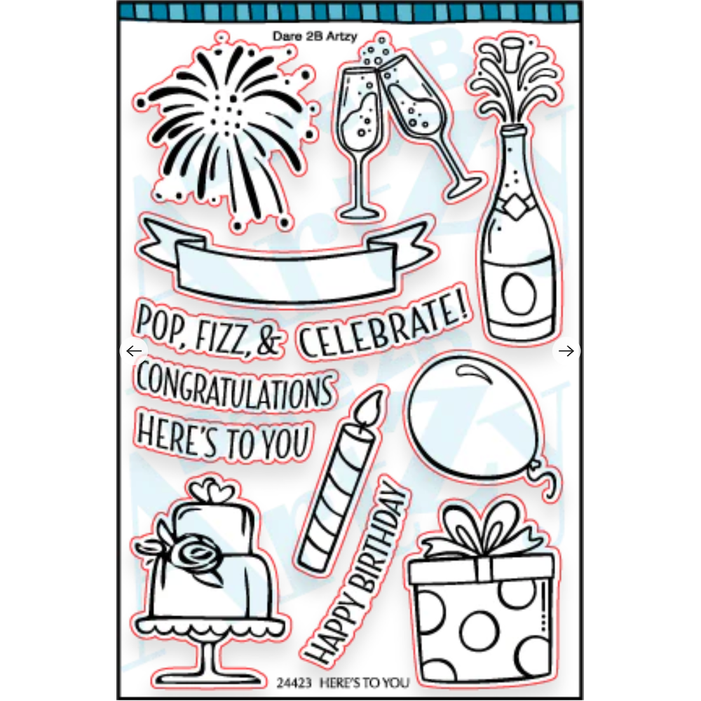 Dare 2B Artzy Here's to You Clear Stamp Set 24423