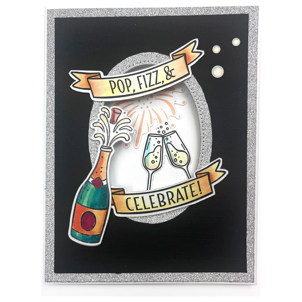 Dare 2B Artzy Here's to You Clear Stamp Set 24423 celebrate