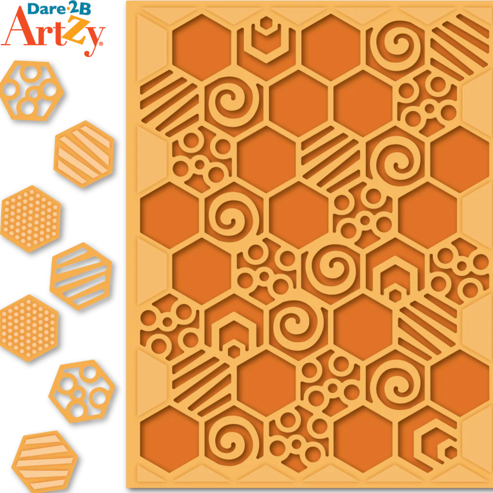 Dare 2B Artzy Honeycomb Die d313 cutout example