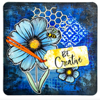 Dare 2B Artzy Inked & Weathered Clear Stamp Set 26462 blue flower bumble bee