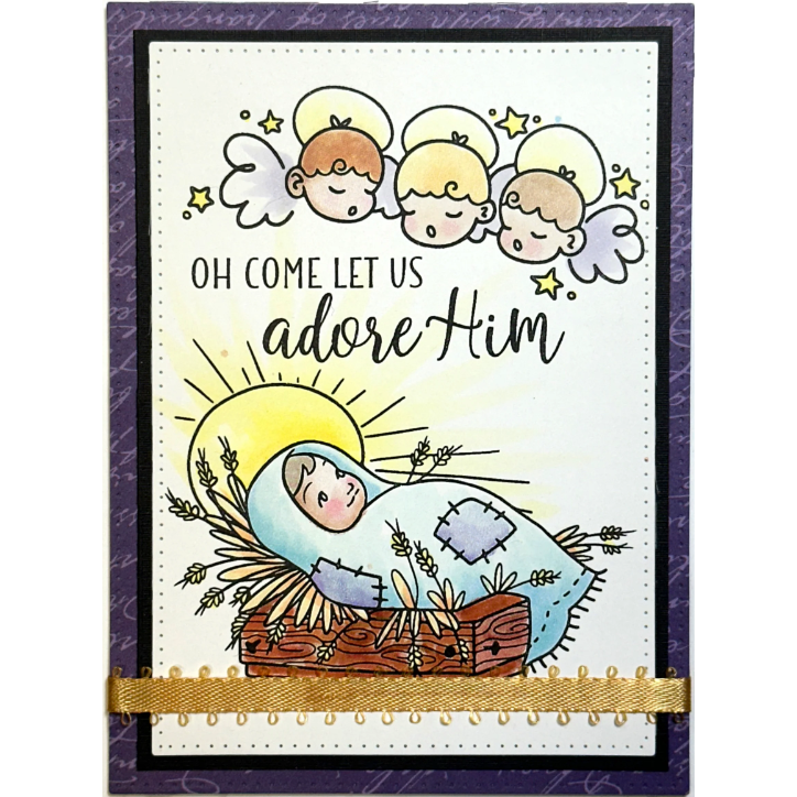 Dare 2B Artzy Let Us Adore Him Clear Stamp Set 24419 angels