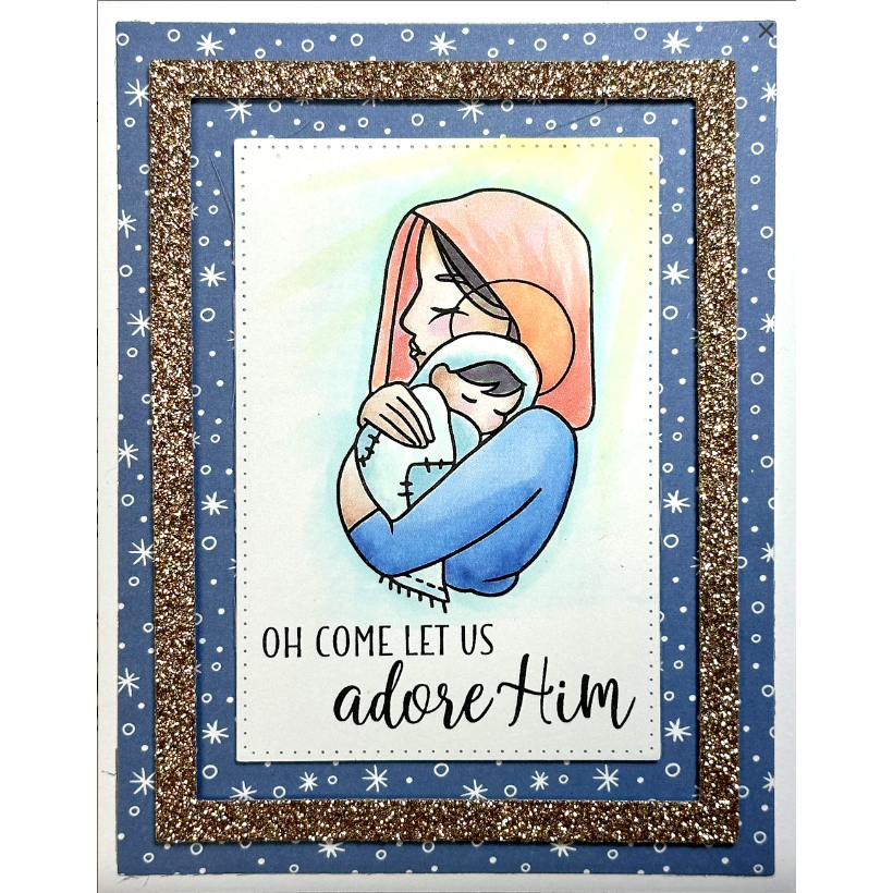 Dare 2B Artzy Let Us Adore Him Clear Stamp Set 24419 oh come