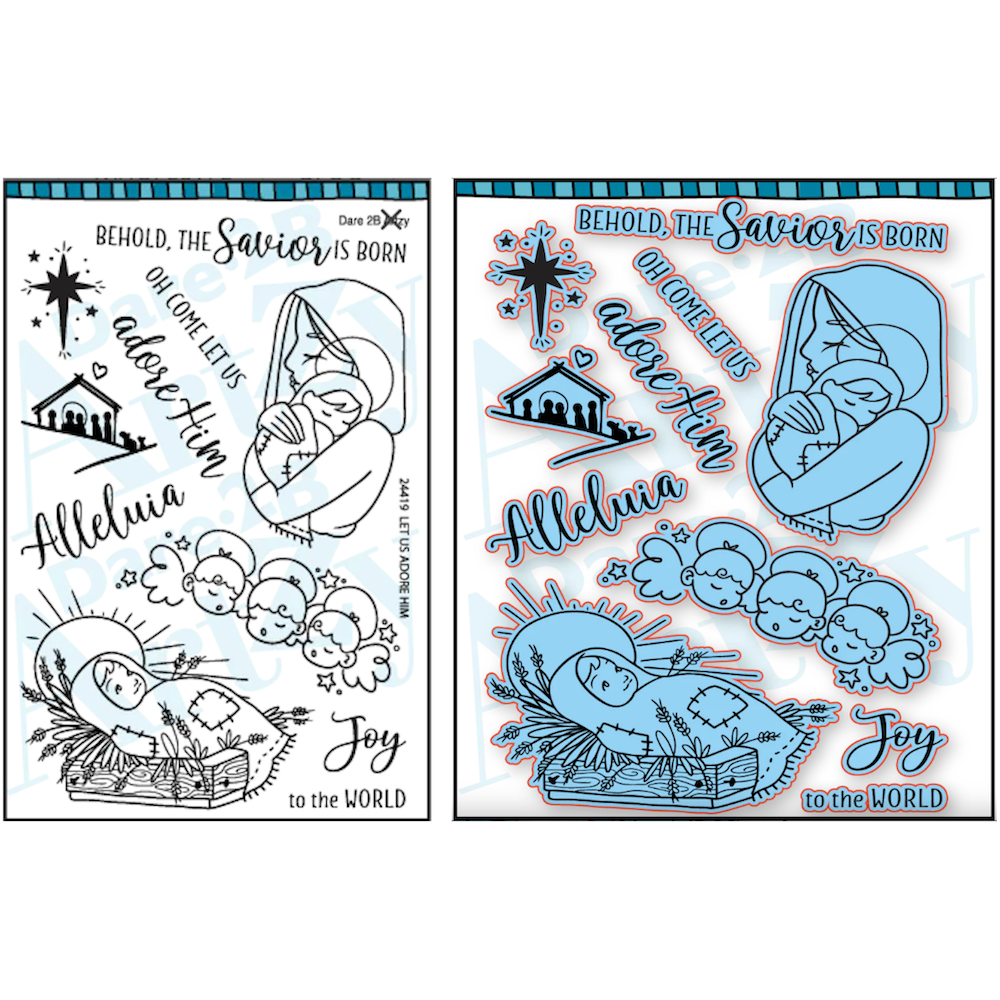 Dare 2B Artzy Let Us Adore Him Stamp and Die Bundle