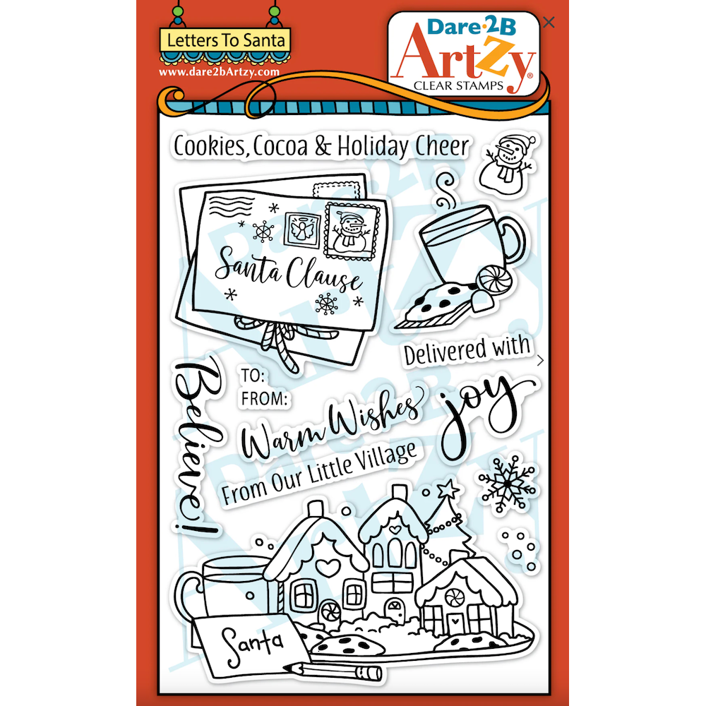 Dare 2B Artzy Letters to Santa Clear Stamp Set 25439