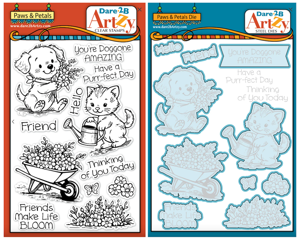 Dare 2B Artzy Paws & Petals Stamps and Dies Bundle