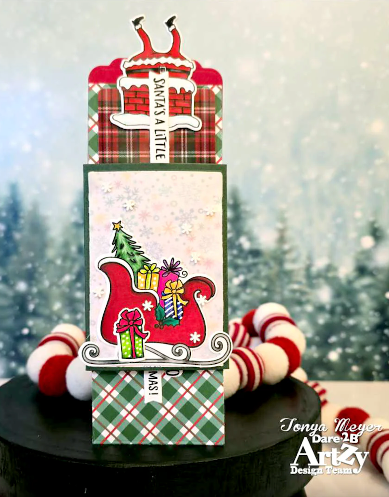Dare 2B Artzy Pull & Reveal Gift Card Holder Die Set d285 sant's a little late 