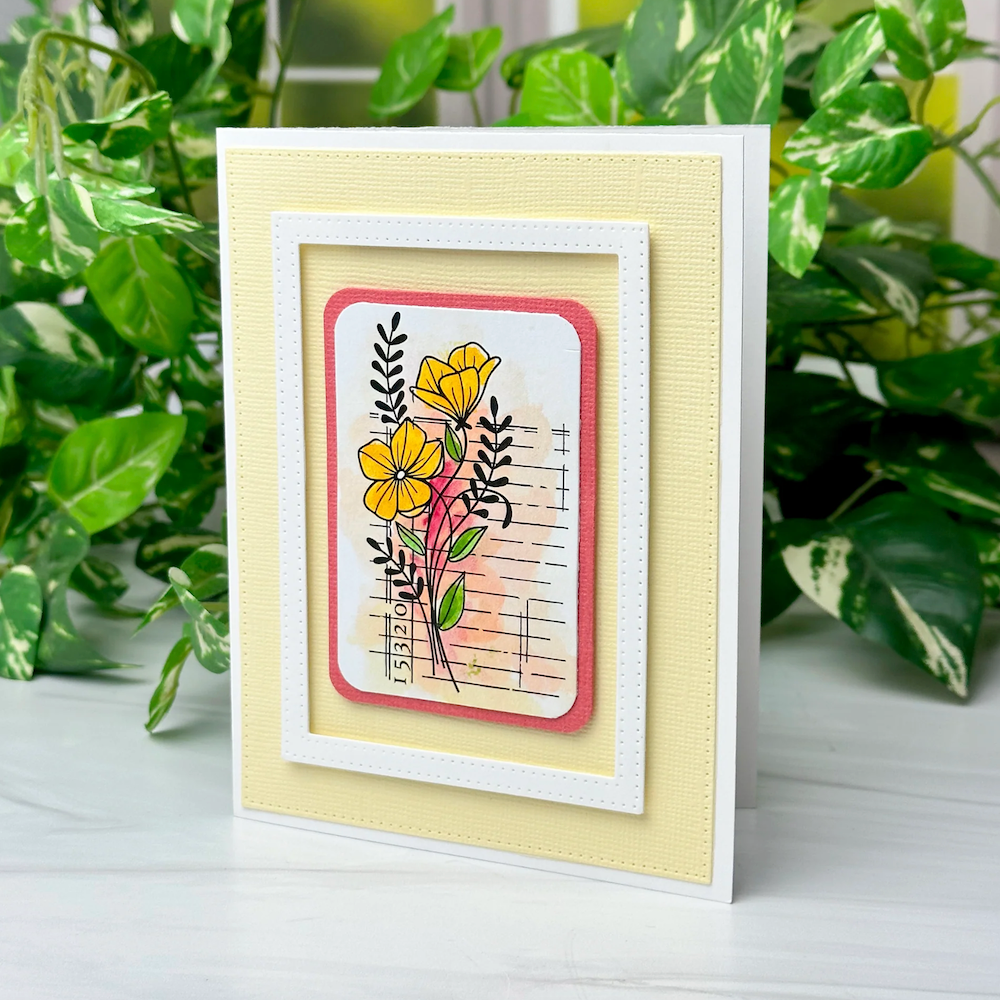 Dare 2B Artzy Renew & Flourish Clear Stamp Set 26464 yellow flowers