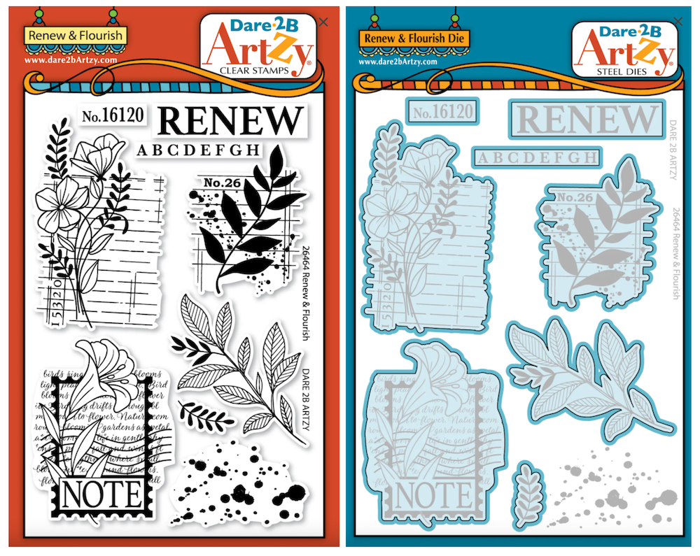 Dare 2B Artzy Renew & Flourish Stamps and Dies Bundle