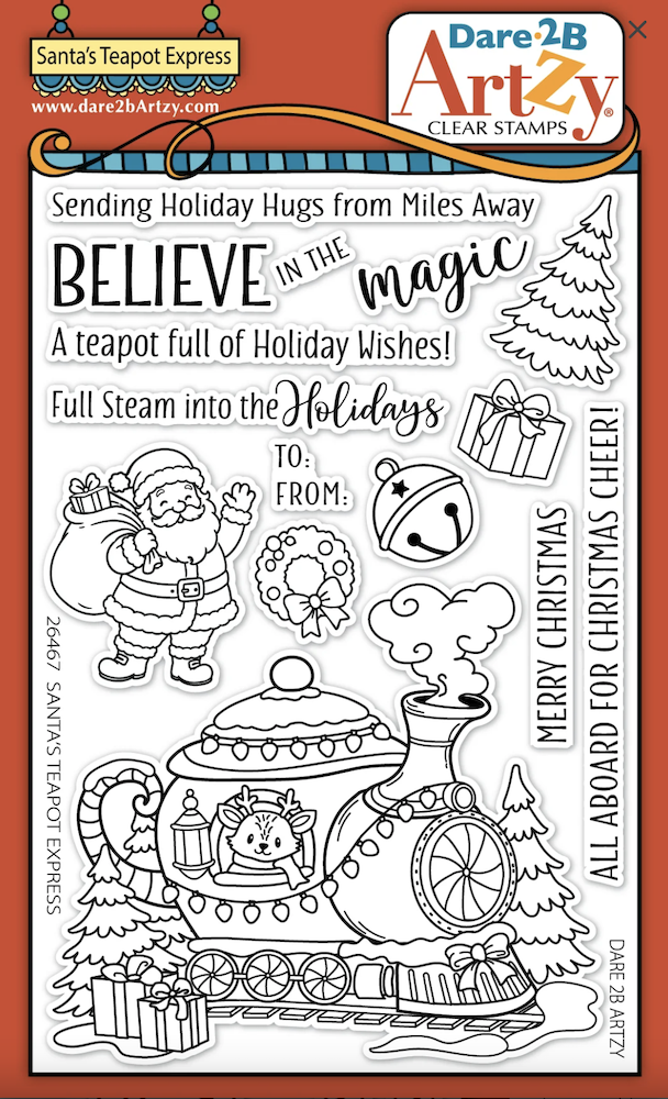 Dare 2B Artzy Santa's Teapot Express Clear Stamp Set 26467