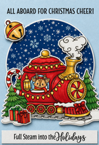 Dare 2B Artzy Santa's Teapot Express Clear Stamp Set 26467 all aboard