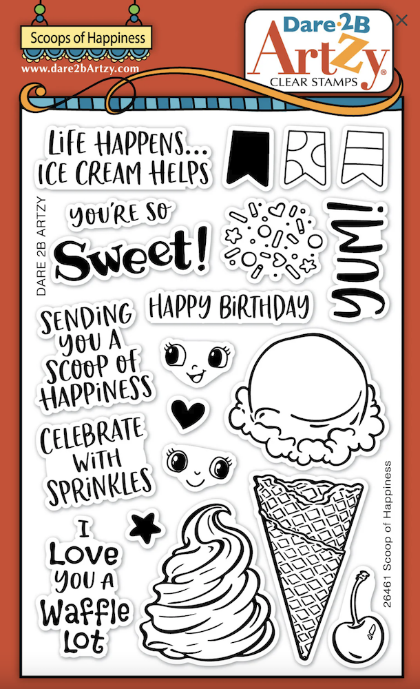 Dare 2B Artzy Scoops of Happiness Clear Stamp Set 26461