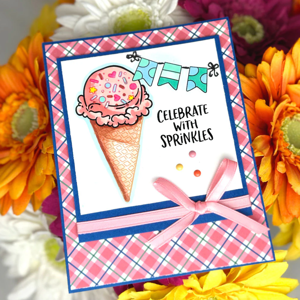 Dare 2B Artzy Scoops of Happiness Die Set d304 ice cream celebrate with sprinkles