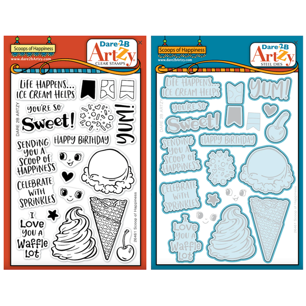 Dare 2B Artzy Scoops of Happiness Stamps and Dies Bundle – Simon