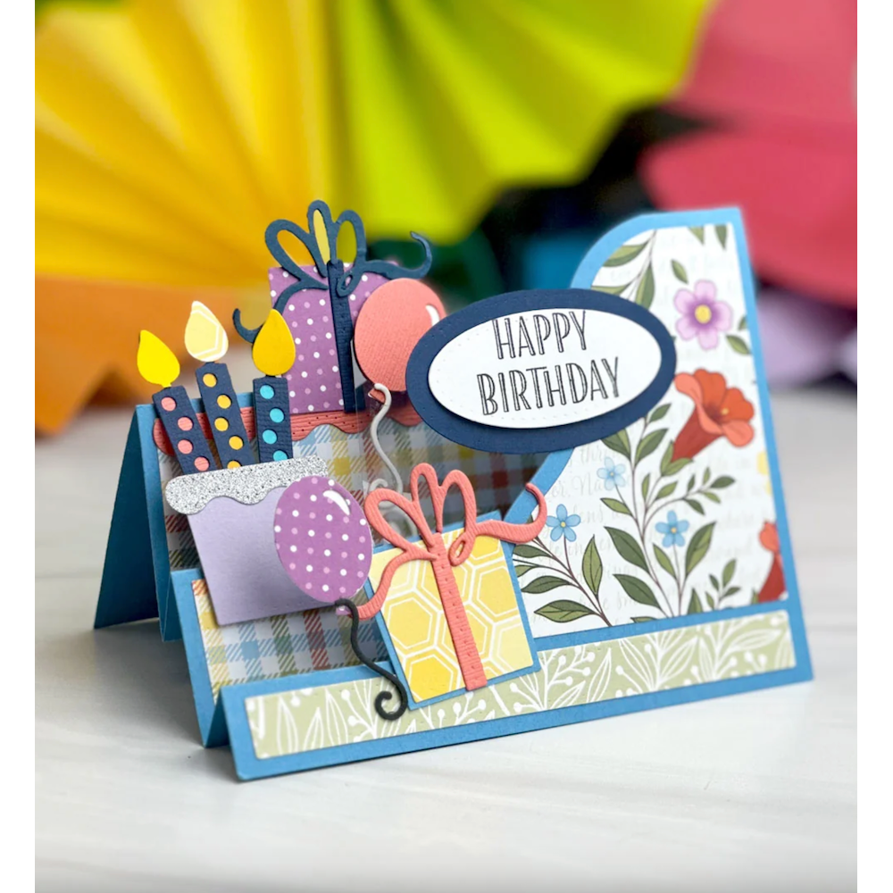 Dare 2B Artzy Side Step Die Set d314 happy birthday