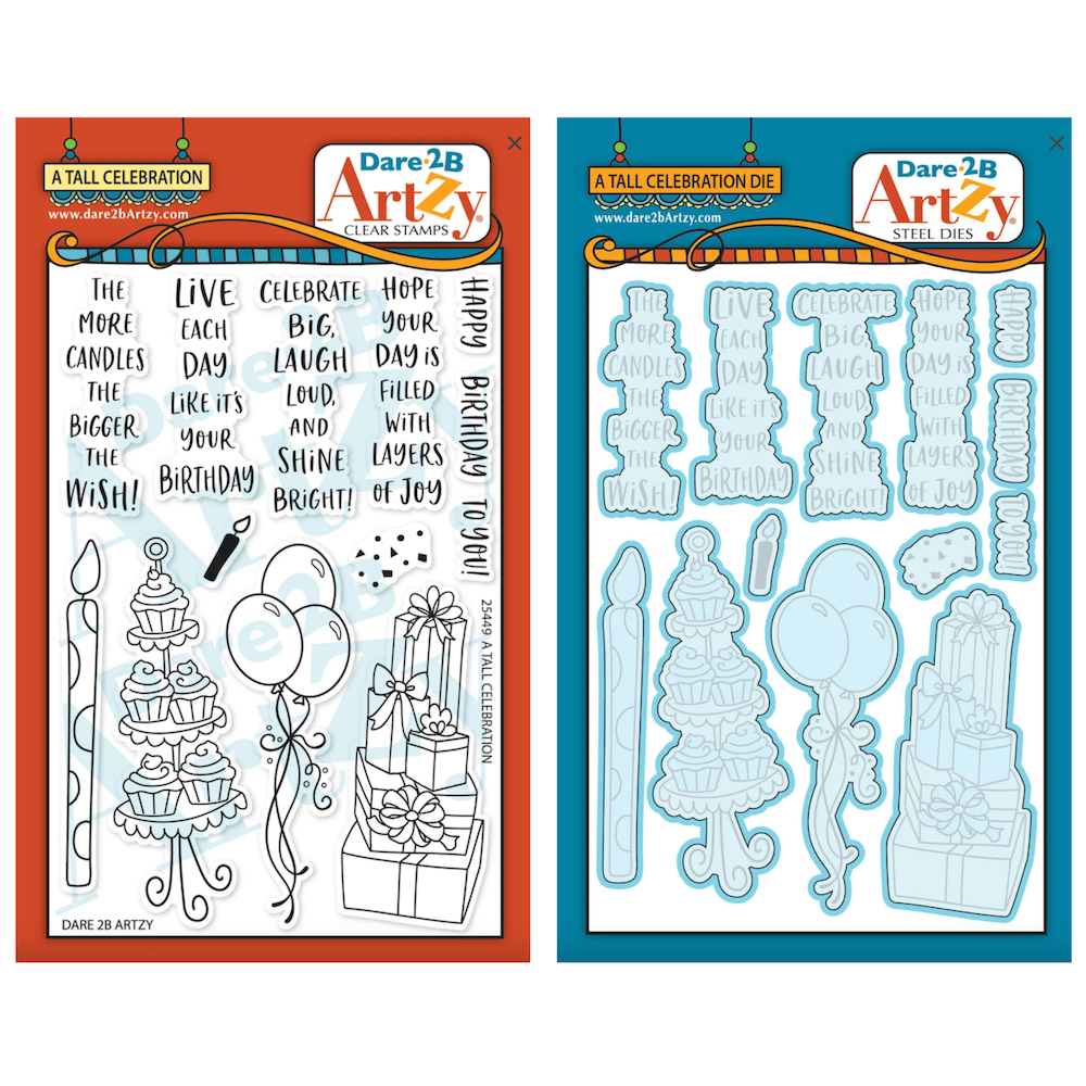 Dare 2B Artzy Tall Celebration Stamps and Dies Bundle