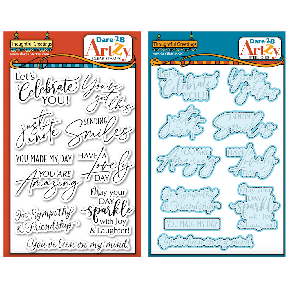 Dare 2B Artzy Thoughtful Greetings Stamps and Dies Bundle