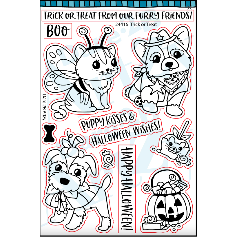 Dare 2B Artzy Trick or Treat Clear Stamp Set 24416