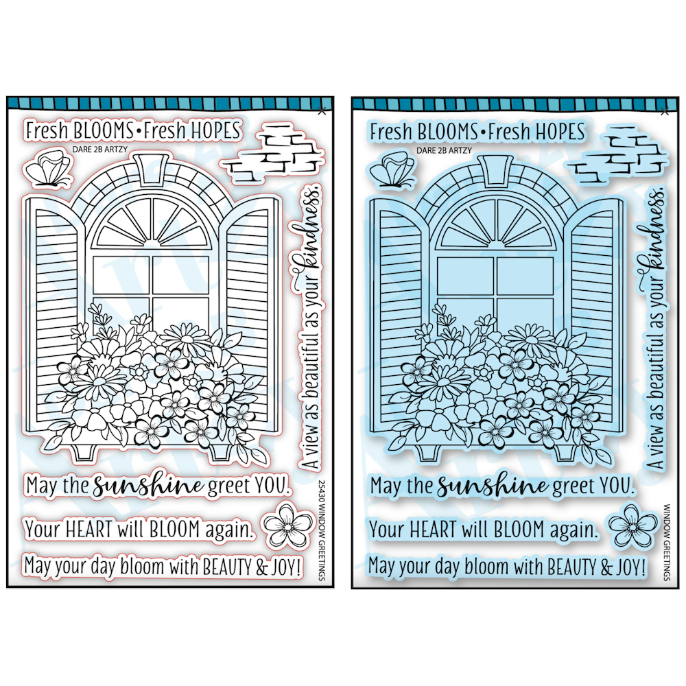 Dare 2B Artzy Window Greetings Stamp and Die Bundle