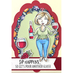 Dare 2B Artzy Wine with Friends Clear Stamp Set 24424 sip