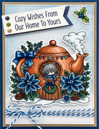 Dare 2B Artzy Woodland Teapot Cottage Clear Stamp Set 26469 cozy wishes