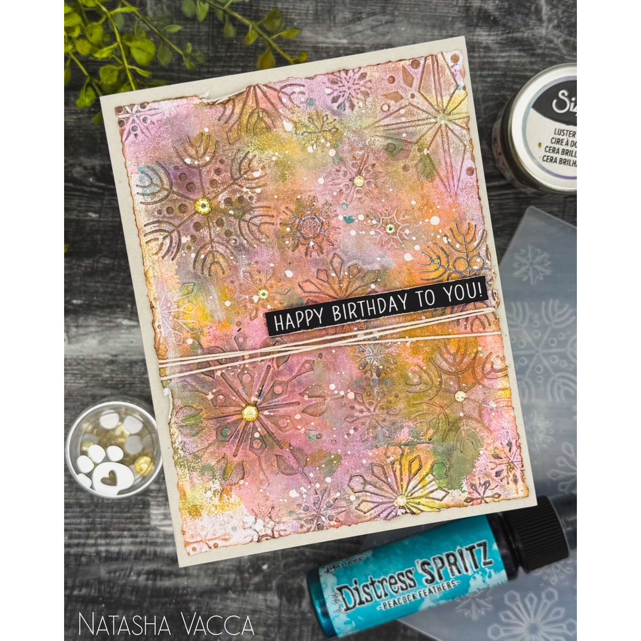 Simon Says Stamp Embossing Folder Dashing Snowflakes sf552 Heart to Heart
