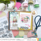 Mama Elephant Celebrating You Clear Stamps and Die Set hello friend