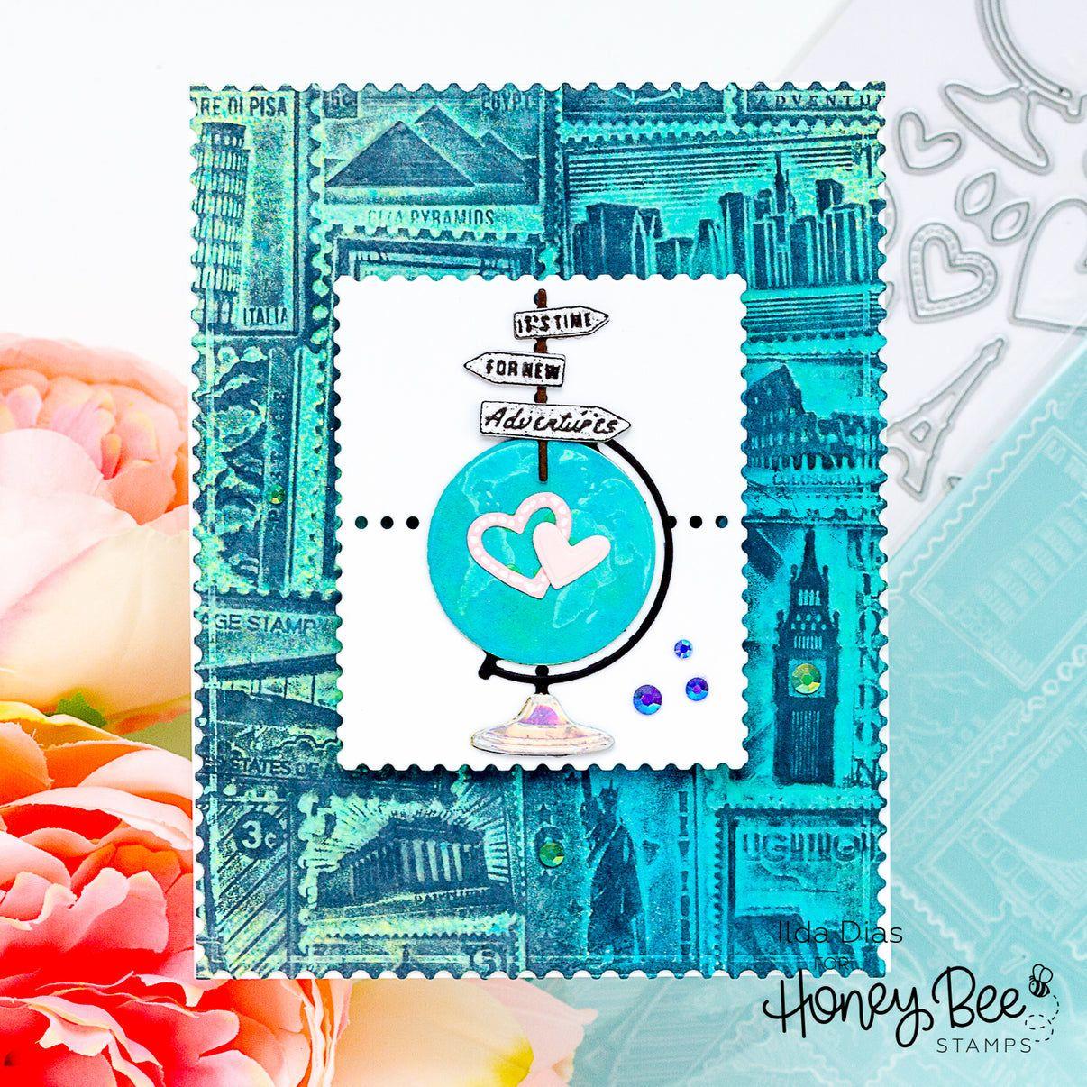 Honey Bee Air Mail 3D Embossing Folder hbef-017 It's Time For A New Adventure Card
