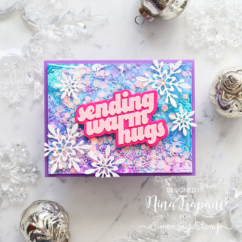 Simon Says Stamp Embossing Folder and Cutting Die Dazzle Snowflakes sfd570 DieCember Hugs Card