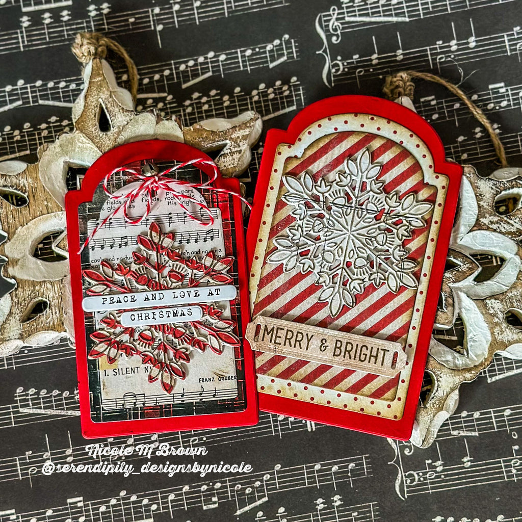 Simon Says Stamp Embossing Folder and Cutting Die Dazzle Snowflakes sfd570 DieCember Christmas Tags