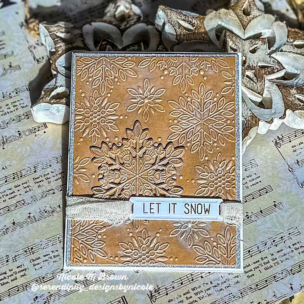 Simon Says Stamp Embossing Folder and Cutting Die Dazzle Snowflakes sfd570 DieCember Winter Card