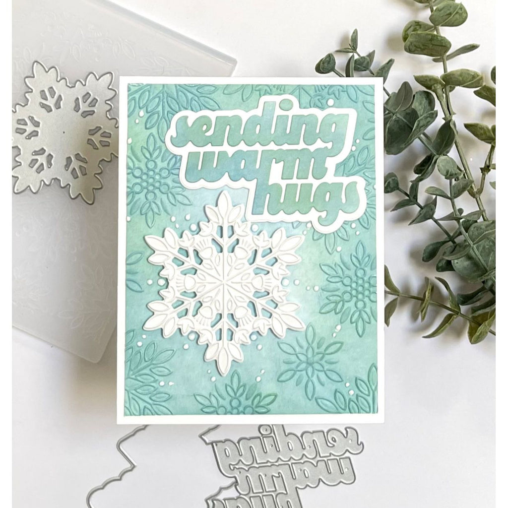 Simon Says Stamp Embossing Folder and Cutting Die Dazzle Snowflakes sfd570 DieCember Winter Card