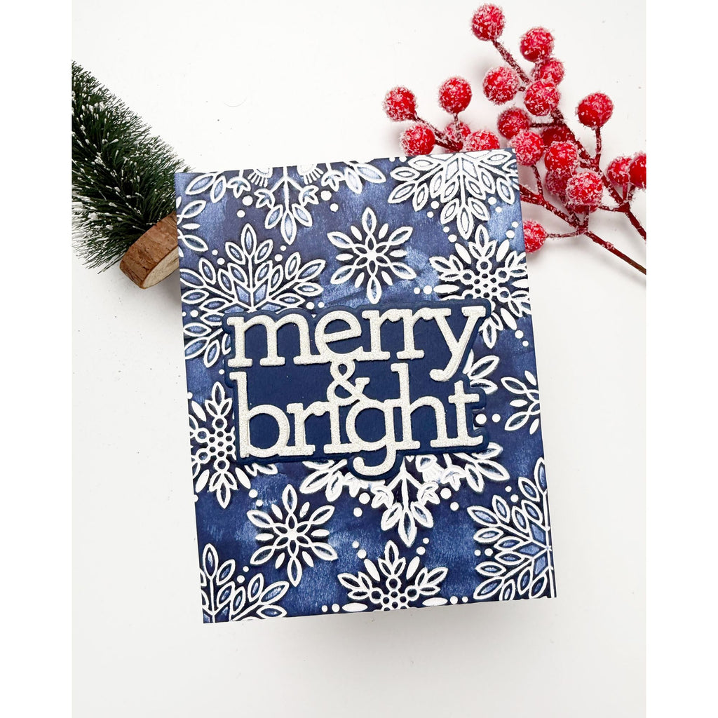 Simon Says Stamp Embossing Folder and Cutting Die Dazzle Snowflakes sfd570 DieCember Christmas Card