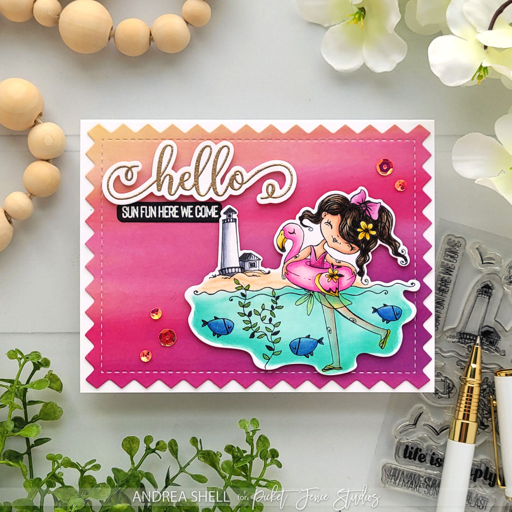 Picket Fence Studios Dear Summer Loving Clear Stamps d-112 hello