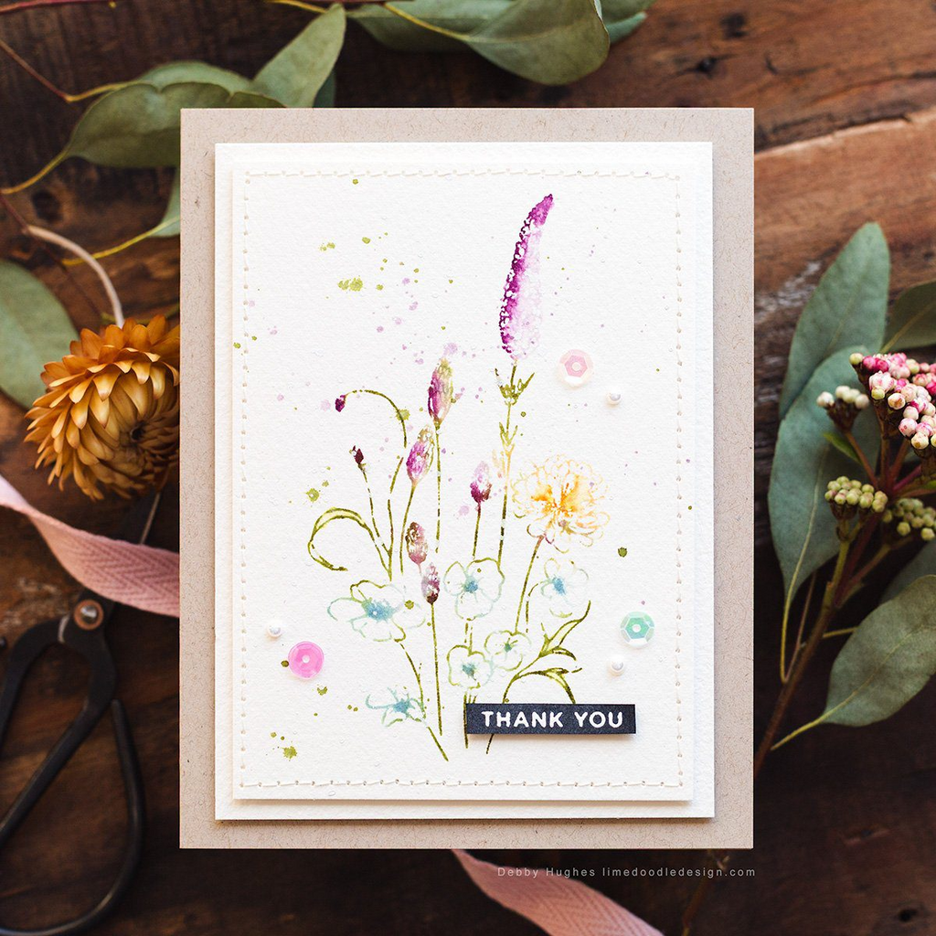 Simon Says Clear Stamps Butterfly Blossoms 2215ssc Thank You Card | color-code:ALT13