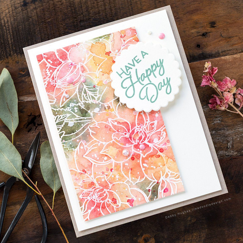Simon Says Clear Stamp Dahlia Background 1224ss Friend Like You Happy Day Card | color-code:ALT05