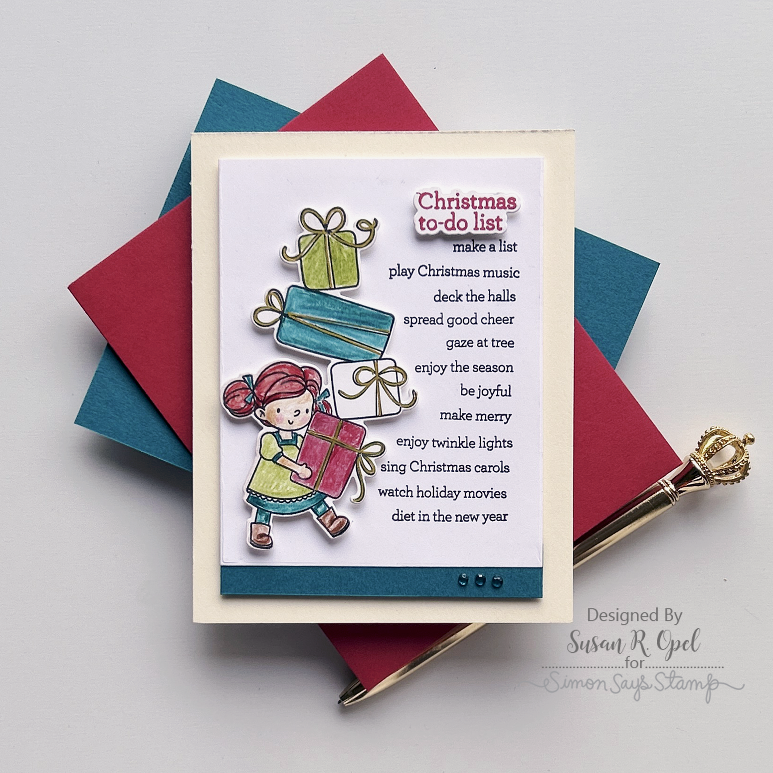 Simon Says Stamps And Dies Deck The Halls set681dh Season Of Wonder Christmas Card