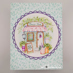 Decorated Flower Shop Scene Card