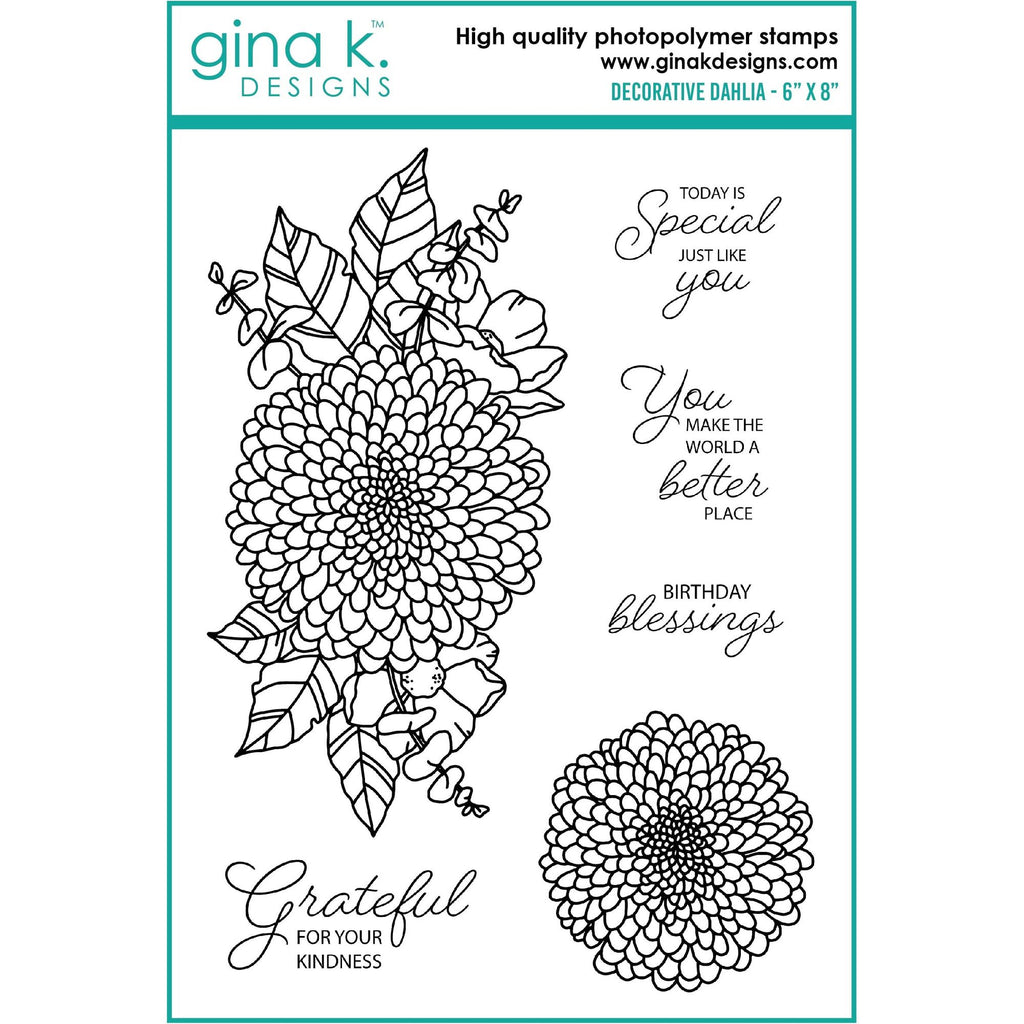 Gina K Designs Decorative Dahlia Clear Stamps as27