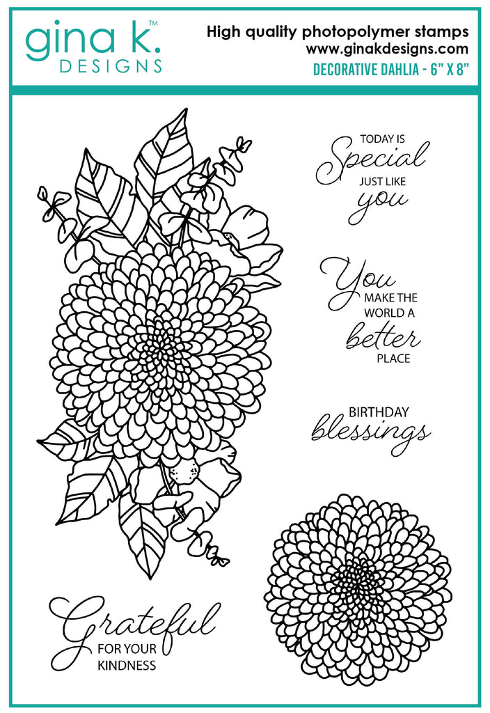 Gina K Designs Decorative Dahlia Clear Stamps as27