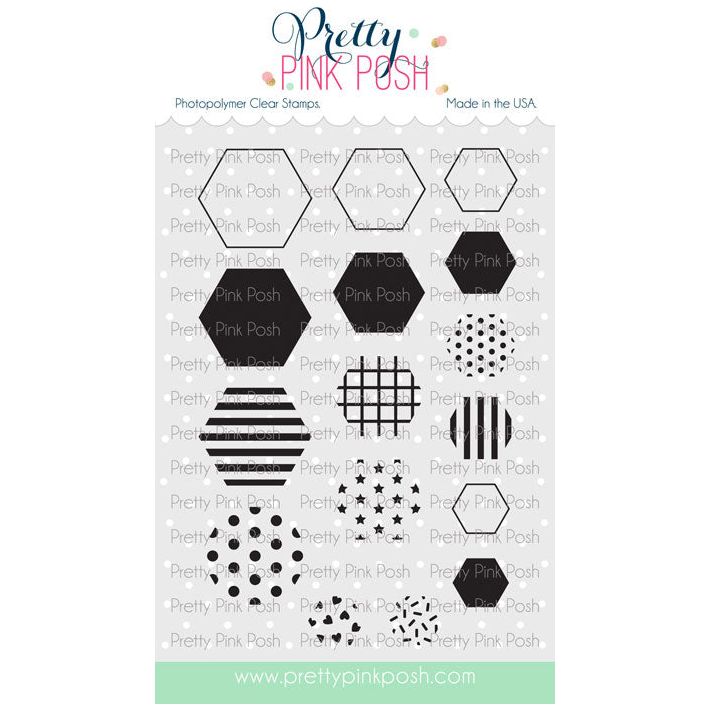 Pretty Pink Posh Decorative Hexagons Clear Stamps