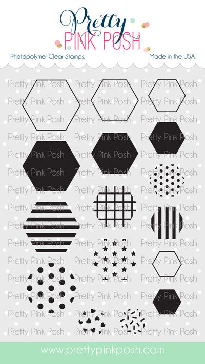 Pretty Pink Posh Decorative Hexagons Clear Stamps
